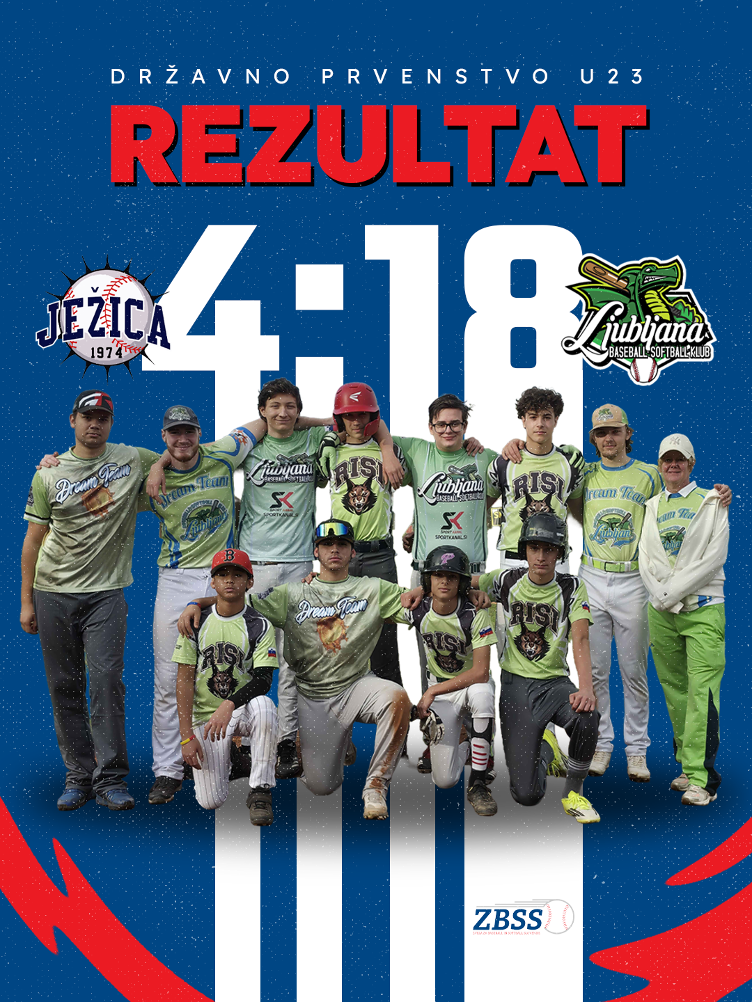 ZBSS, rezultat tekme, baseball U23